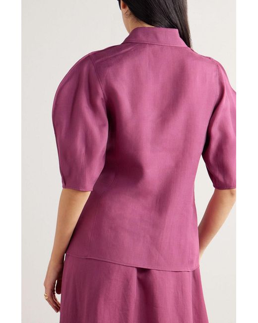 Gabriela Hearst Pink Sansi Linen Shirt