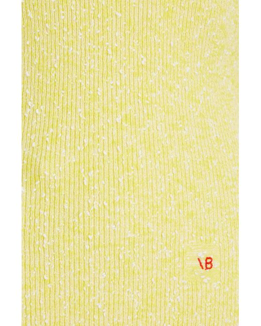 Victoria Beckham Yellow Striped Cotton-blend Sweater