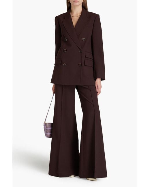 Zimmermann Brown Double-breasted Crepe Blazer