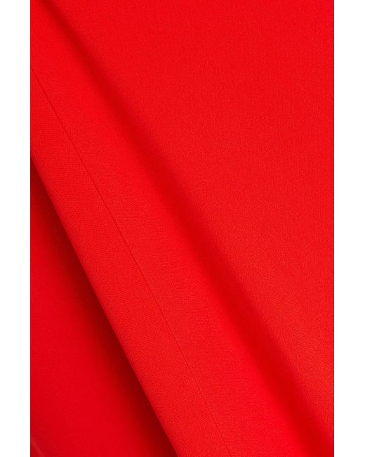 Victoria Beckham Red Tie-detailed Pleated Crepe Midi Dress