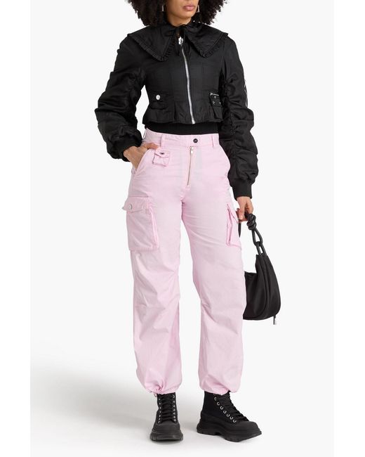 Ganni Black Cropped Shell Jacket