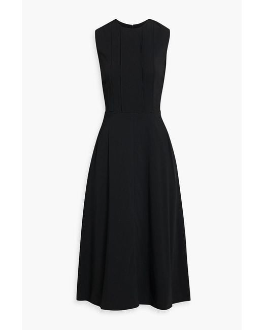 Another Tomorrow Black Crepe Midi Dress