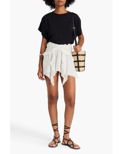 Isabel Marant White Tripsy Ruffled Silk-georgette Mini Skirt