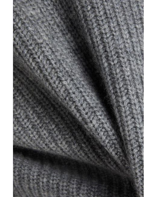 IRO Gray Cutout Wool And Cashmere-Blend Turtleneck Sweater