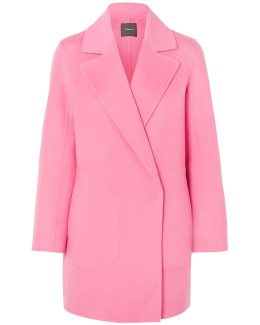 Theory New Divide Wool & Cashmere Boy Coat in Pink | Lyst Canada