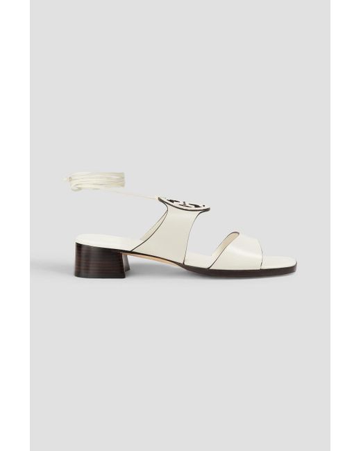 Tory Burch White Bombe Miller Leather Sandals