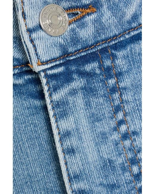 FRAME Blue The Pencil Crop High-Rise Slim-Leg Jeans