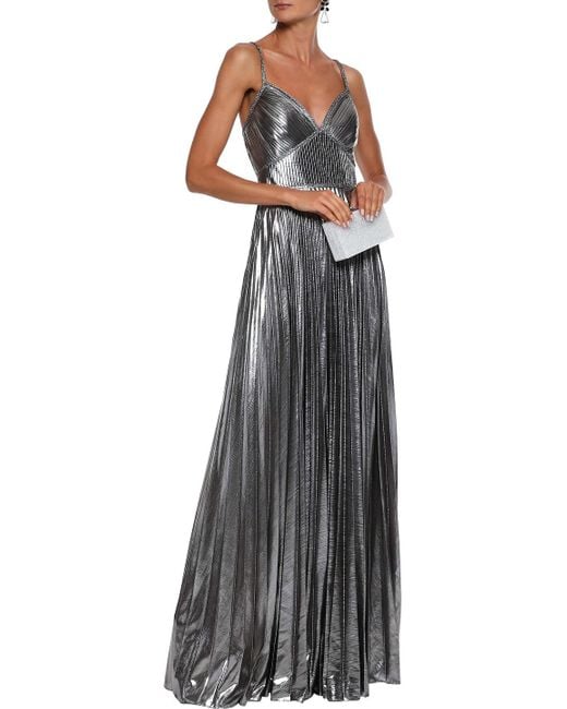 Marchesa notte 2025 metallic pleated gown