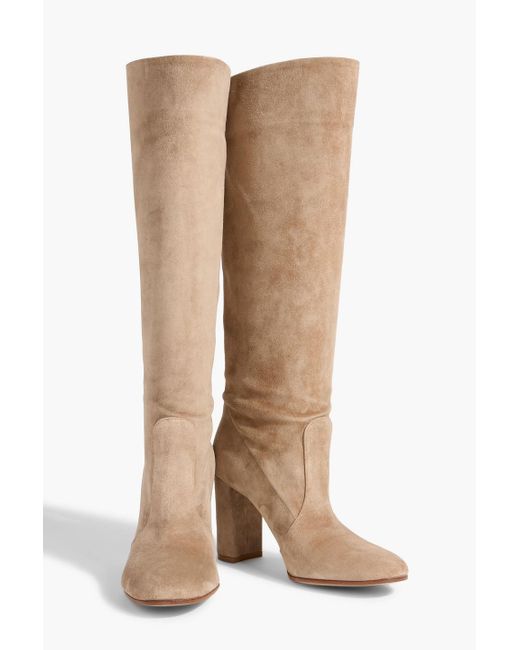 Gianvito Rossi Brown Glen 85 Suede Knee Boots