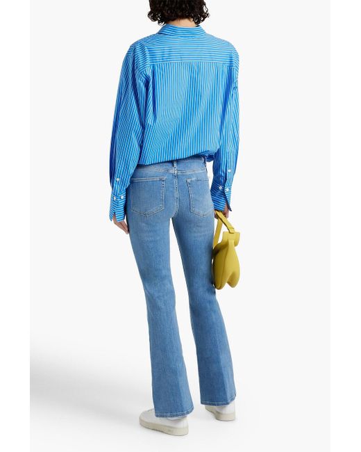 FRAME Blue Le Pixie High-rise Flared Jeans