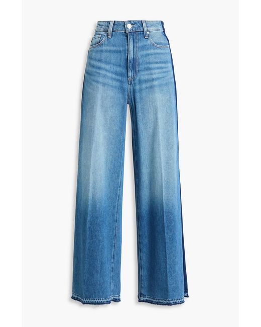PAIGE Blue Portia High-Rise Wide-Leg Jeans