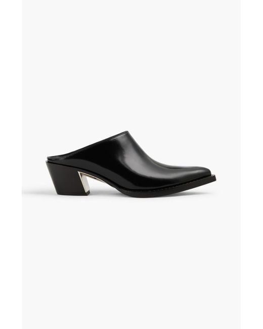 3.1 Phillip Lim Black Downtown Glossed-Leather Mules