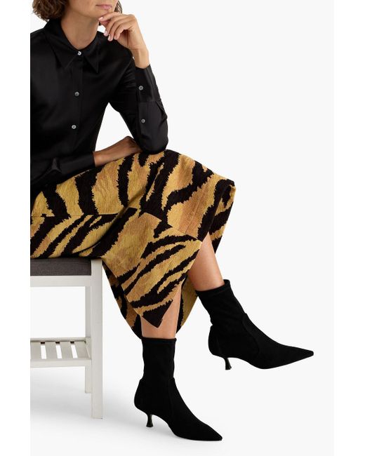 Stuart Weitzman Black Ankle boots "naomi" aus veloursleder