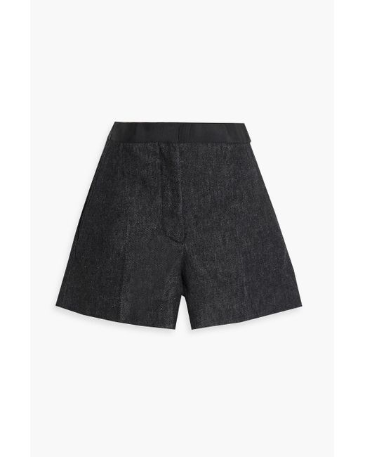 Thom Browne White Grosgrain-Trimmed Denim Shorts