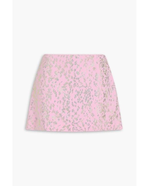 Blumarine Pink Minirock aus crêpe mit kristallverzierung