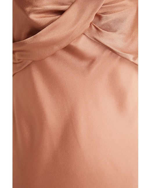 Alberta Ferretti White Twisted Satin-crepe Midi Slip Dress