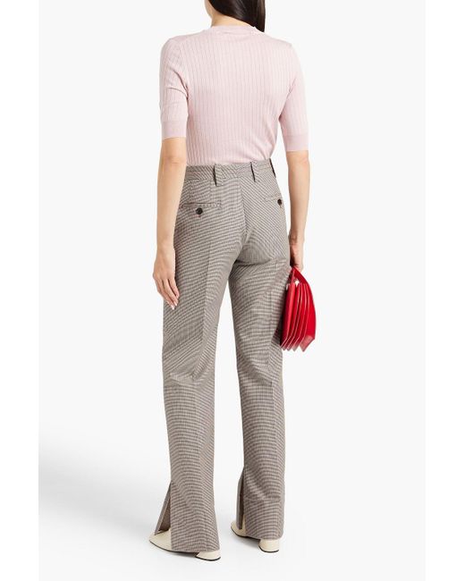 Marni Pink Embroidered Ribbed Wool And Silk-blend Sweater