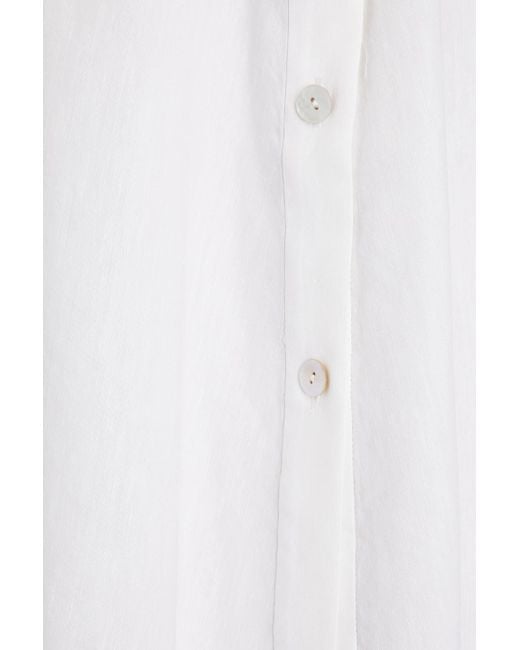 Vince White Hemdkleid aus einer leinenmischung mit gürtel in minilänge