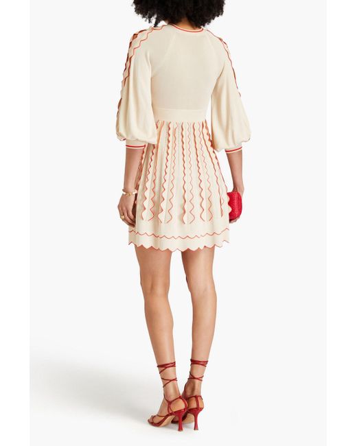 Zimmermann Natural Cutout Pointelle-knit Mini Dress