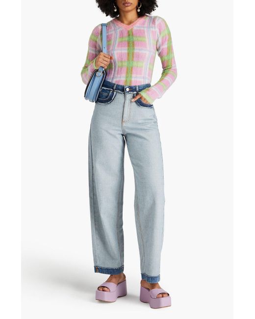 Marni Pink Checked Knitted Sweater