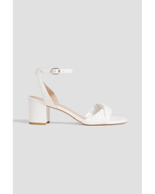 Stuart Weitzman White Everly 50 Leather Sandals