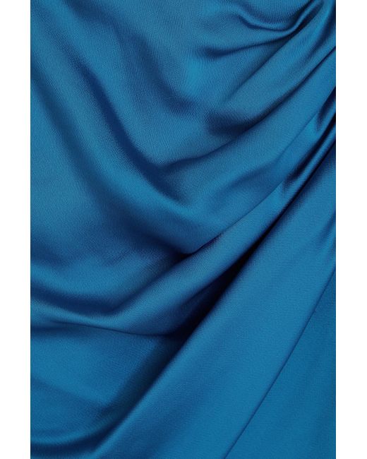 Jonathan Simkhai Blue Drapierter minirock aus glänzendem crêpe