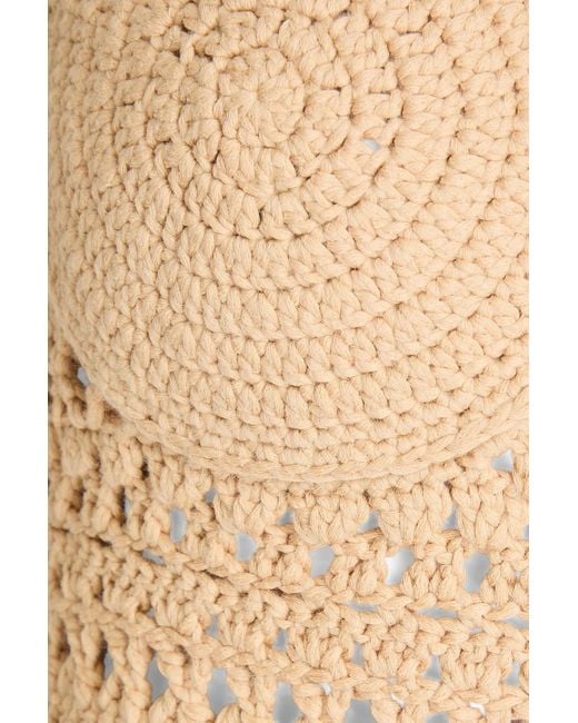 Nanushka Natural Bernou Crocheted Cotton-blend Top