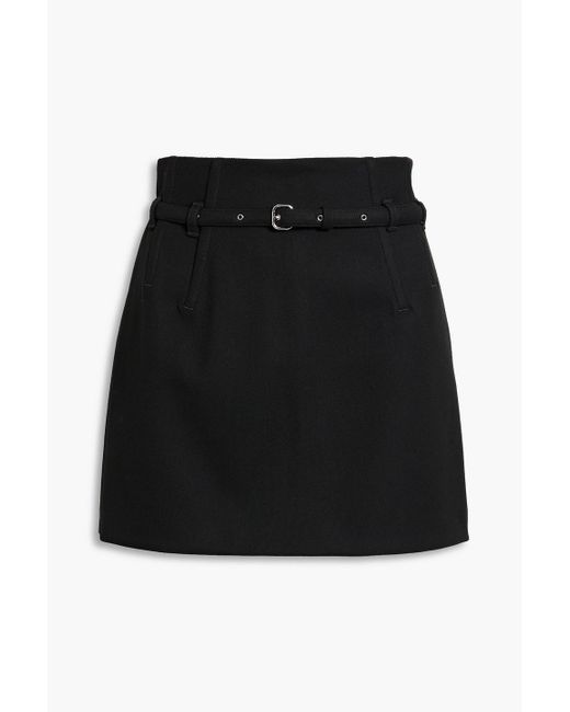 RED Valentino Black Skirt-effect Belted Twill Shorts