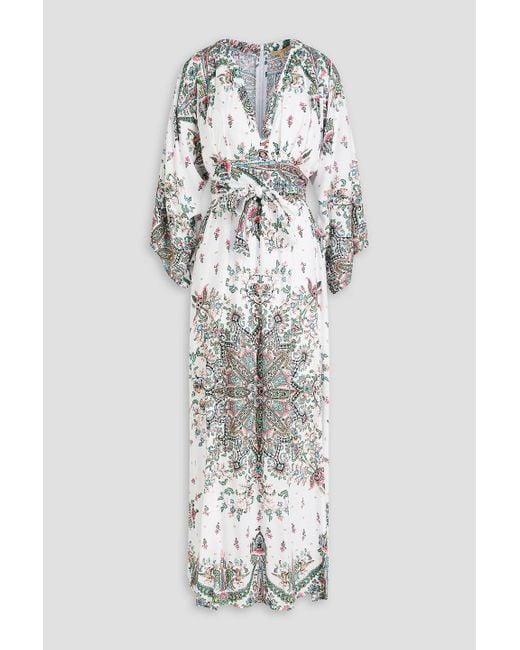 Melissa Odabash Gray Juniper Pleated Floral-print Mousseline Midi Dress