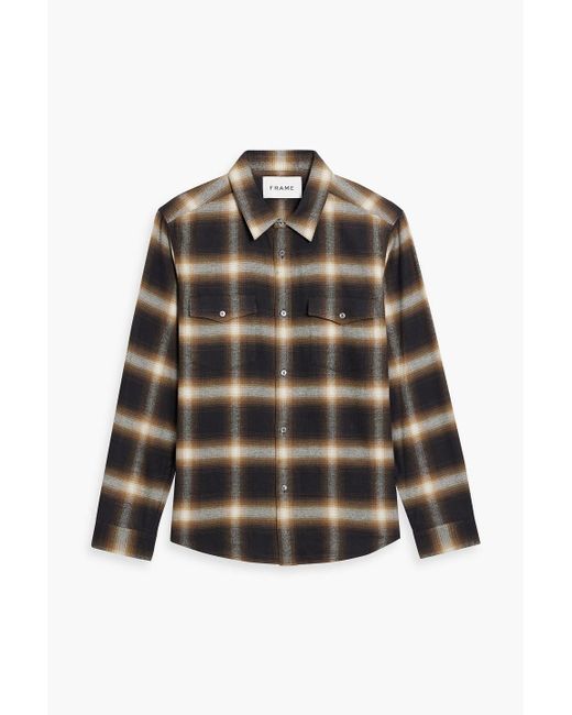 FRAME Black Checked Cotton-Flannel Shirt for men