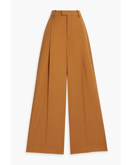 Marni Brown High-Rise Wool And Mohair-Blend Wide-Leg Pants