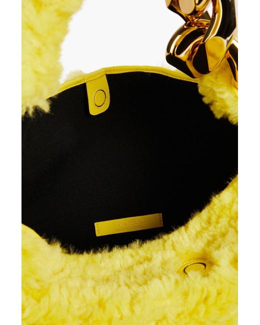 J.W. Anderson Yellow Chain-embellished Faux Fur Shoulder Bag