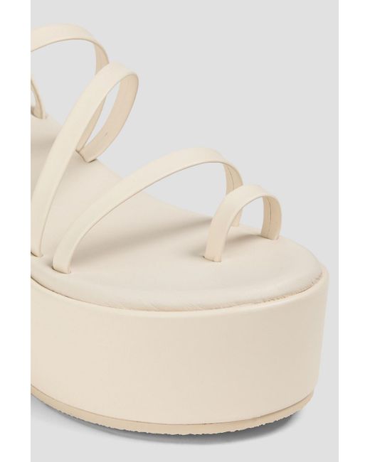 Maje Natural Chain-Embellished Leather Platform Sandals