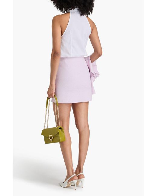 Claudie Pierlot Pink Prince Of Wales Checked Bouclé-Tweed Mini Skirt