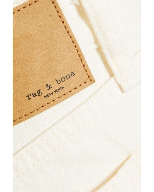 Rag & Bone White Logan High-rise Wide-leg Jeans