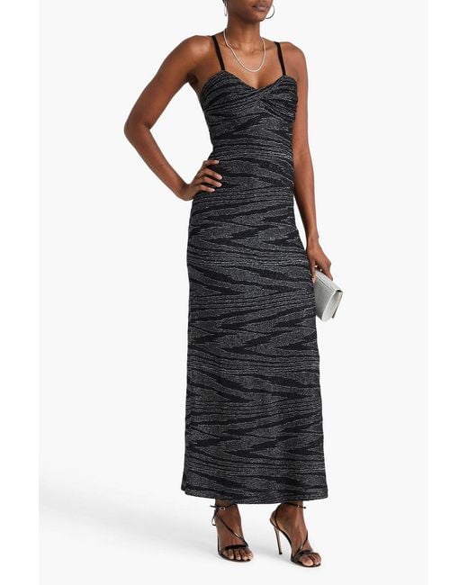 missoni metallic crochet knit maxi dress Striped metallic crochet-knit maxi dress - multi