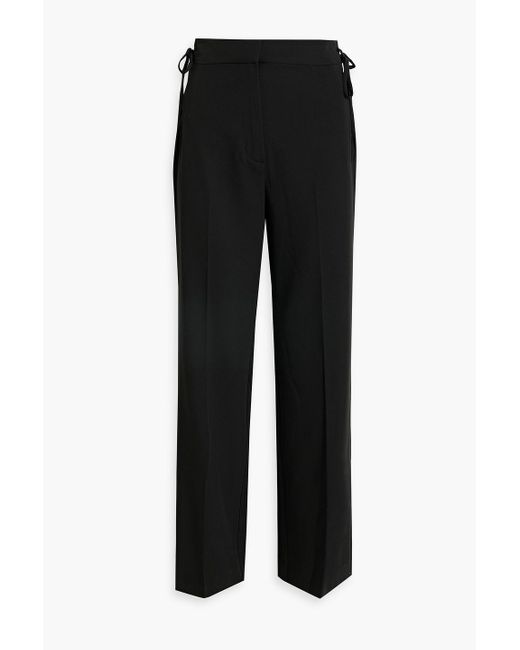 10 Crosby Derek Lam Black Raya Lace-up Twill Wide-leg Pants