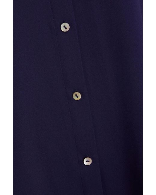 Vince Blue Silk-Blend Satin Shirt