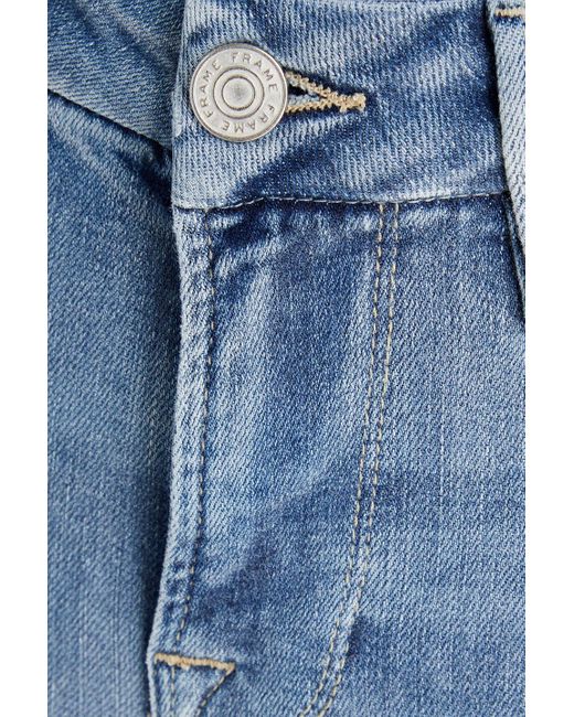 FRAME Blue Le crop mini boot hoch sitzende bootcut-jeans