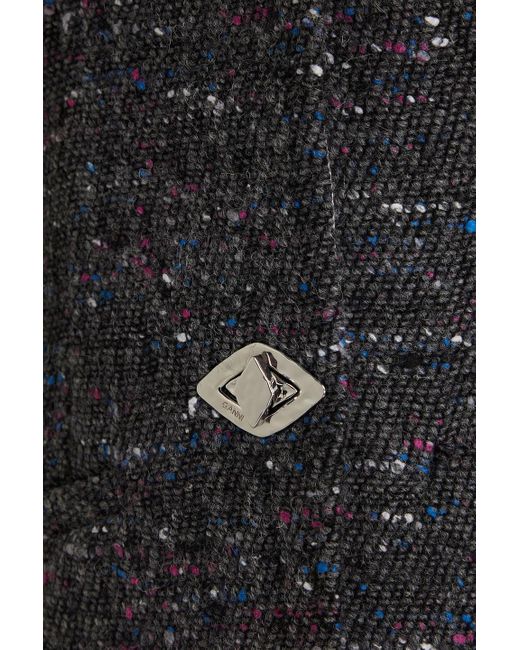 Ganni Black Midirock aus satin in knitteroptik mit polka-dots