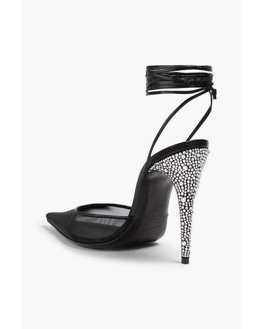 Magda Butrym Black Pumps aus mesh mit kristallverzierung
