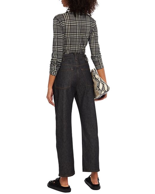 Acne Black High-rise Straight-leg Jeans