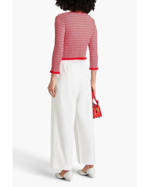 Maje White Hose mit weitem bein aus baumwoll-canvas