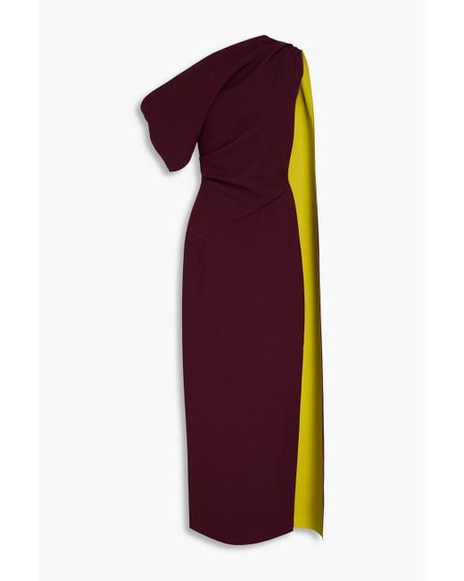Roksanda Purple Maite Draped Two-tone Crepe Gown