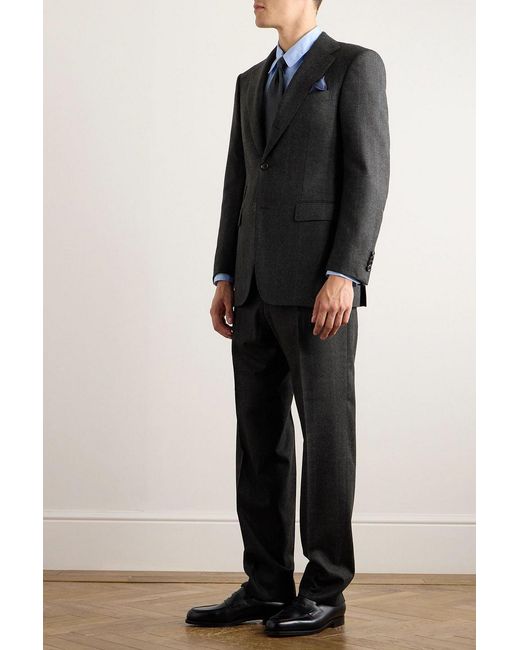 Dunhill Black Prince Of Wales Checked Wool Suit Jacket for men