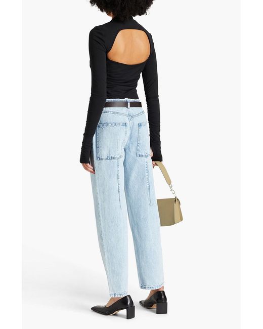 Tibi Blue High-rise Straight-leg Jeans