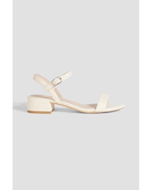 Stuart Weitzman White Dancer 35 Raffia Sandals