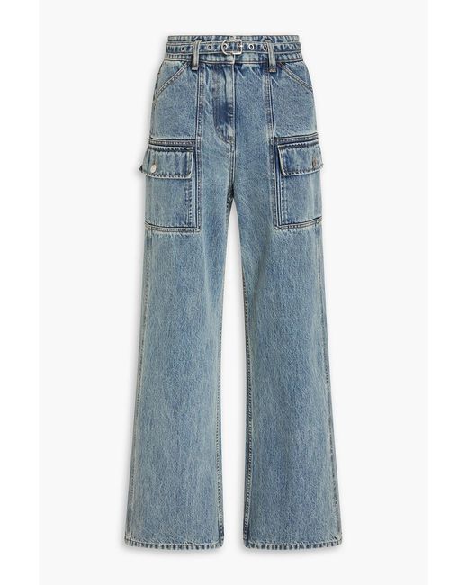 3.1 Phillip Lim Blue Acid-Wash High-Rise Cargo Jeans