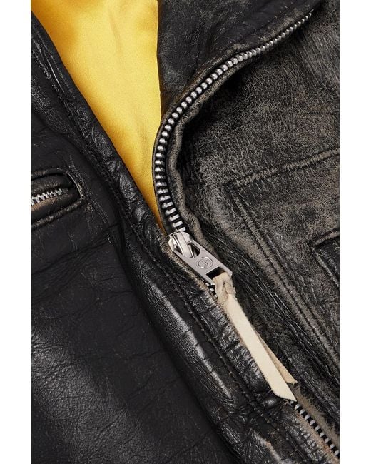 GALLERY DEPT. Black Distressed Leather Jacket for men