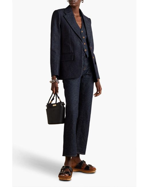 Chloé Blue Cotton And Hemp-blend Denim Blazer